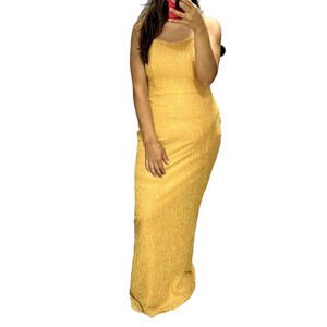 JESSICA MCCLINTOCK GUNNE SAX Vintage 80s 90s Gold Formal Prom Dress